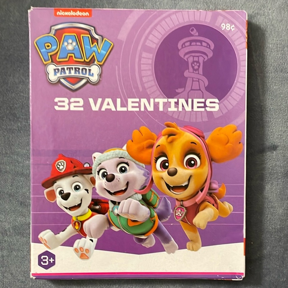 NWT Nickelodeon Paw Patrol Valentine's Cards (32 per box)